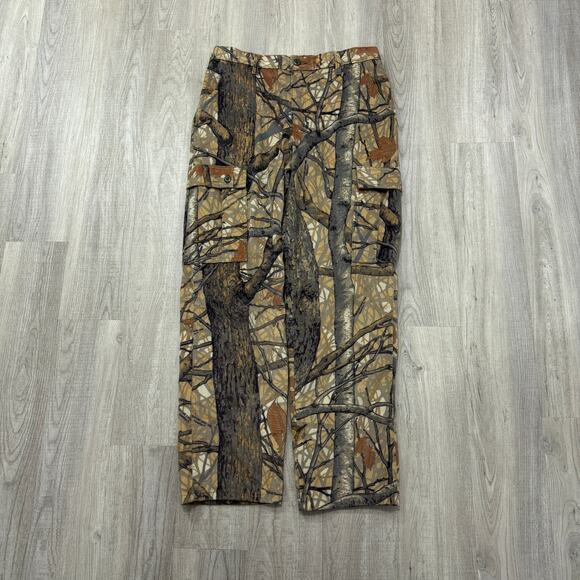 Vintage Skyline Camo Cargo Pants Men's 34x32 Measured Green Real Tree Hunting - Picture 1 of 9